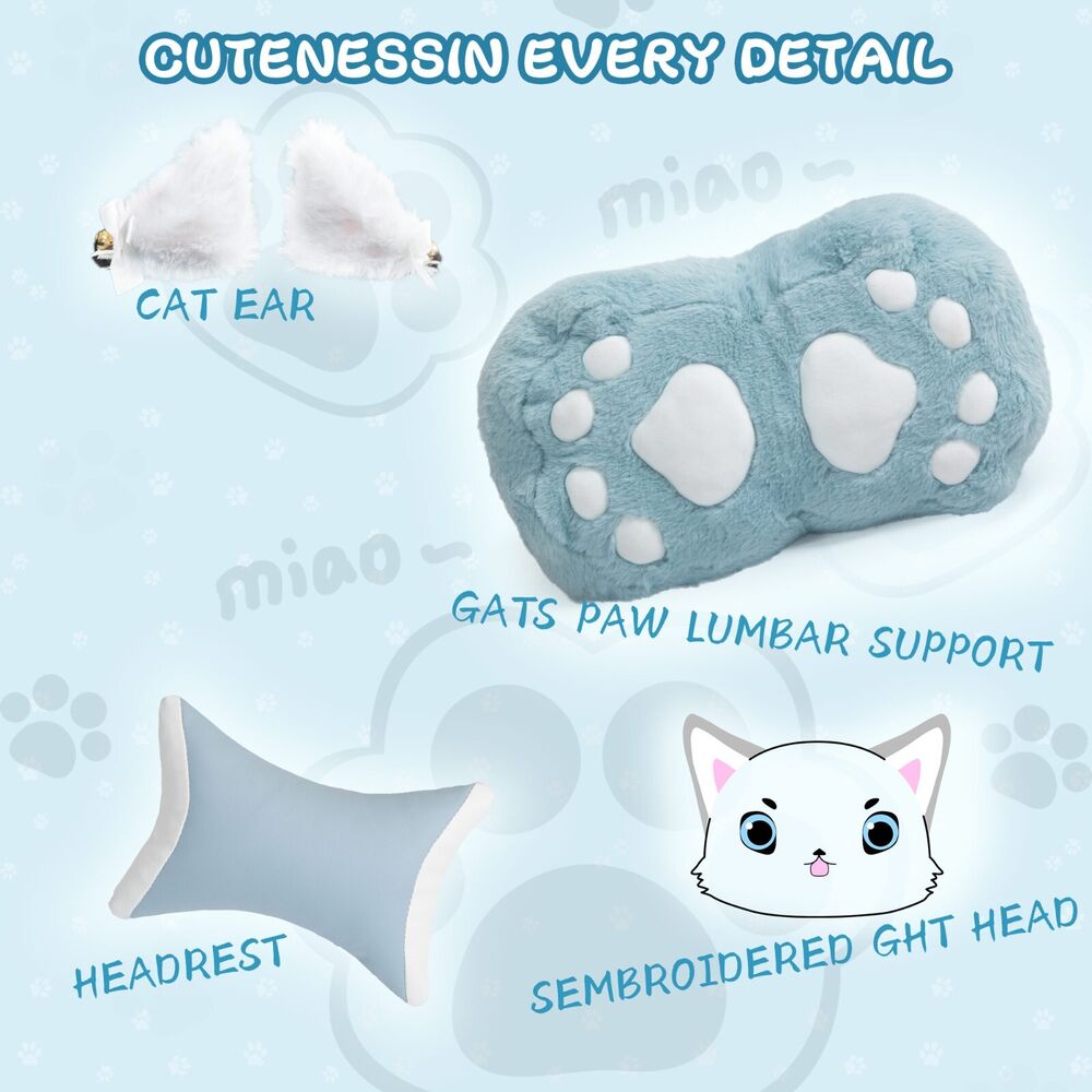Adorable Cat-Themed Gaming Chair for Girls