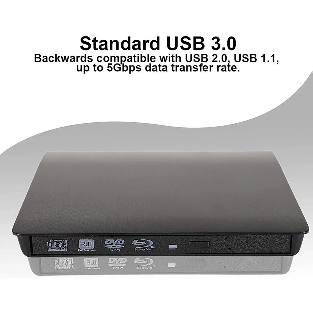 USB 3.0 Portable CD/DVD Drive Enclosure Case