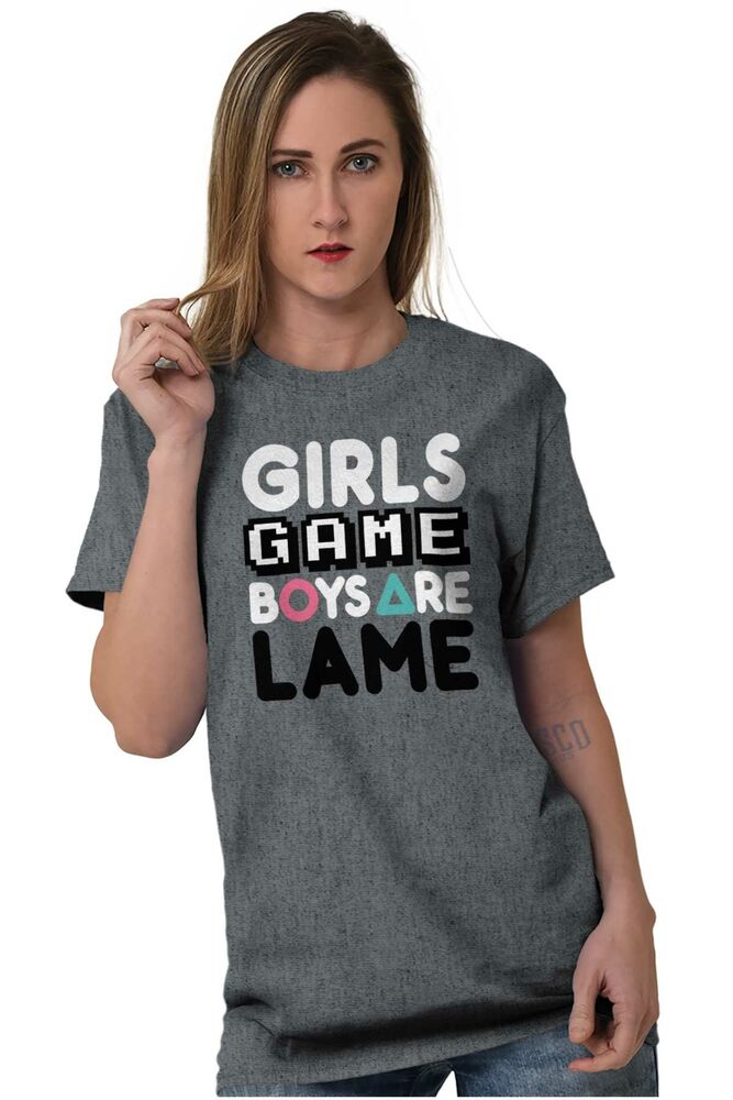 Cute Gamer Girl Graphic Crewneck T-Shirt for Women