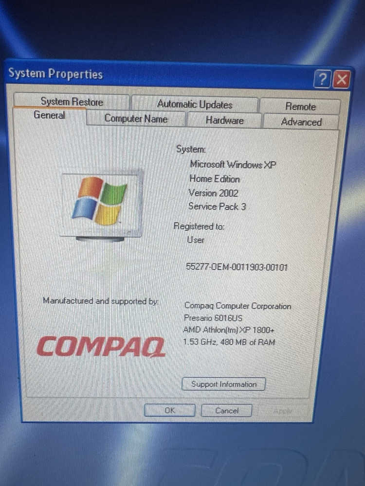 Compaq Presario 6000 6016US Laptop with Windows XP Home Edition
