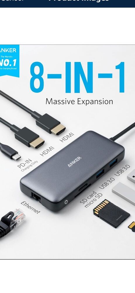 Anker 8in1 USB C Hub with Dual 4K HDMI, Power Delivery for Mac and PC