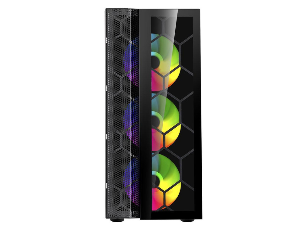 DIYPC Dragon Black Steel / Tempered Glass ATX Mid Tower Computer Case