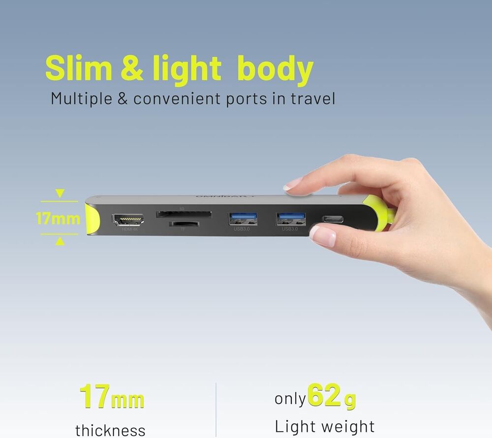 7-in-1 USB-C Hub with 4K HDMI, VGA, 100W PD