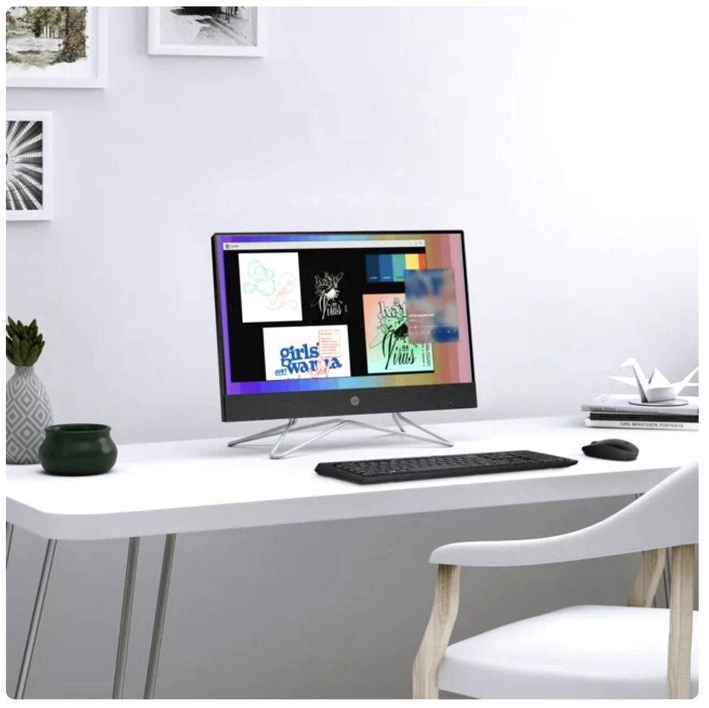 New HP 22" All-In-One Desktop Computer with Pentium Silver, 3.2GHz, 16GB RAM, 128GB SSD, Windows 11