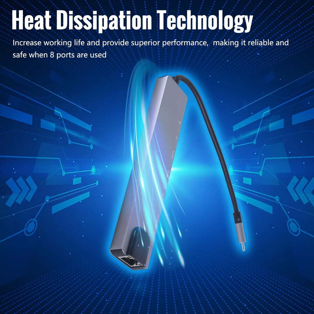 8 in 1 USB-C Hub Adapter for MacBook Pro/Air