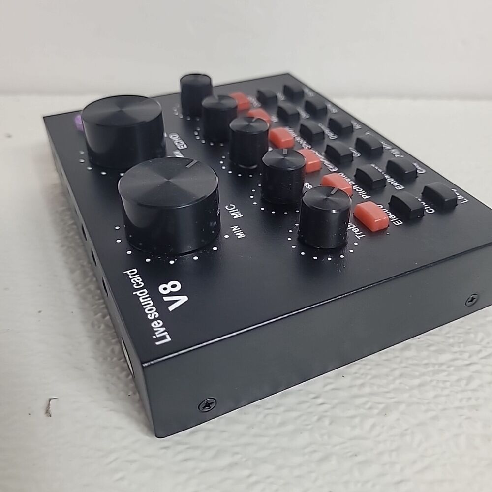 V8 USB Audio Mixing Sound Card for Enhanced Singing and Live Performances