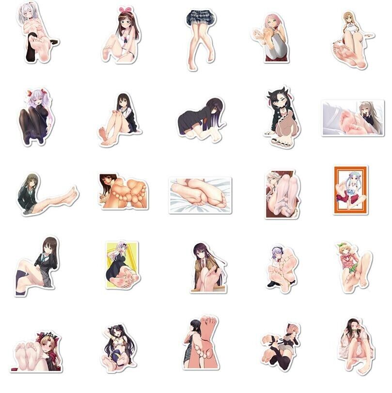 50Pcs Anime Bunny Girl Sexy Foot Waifu Stickers - Waterproof & Durable