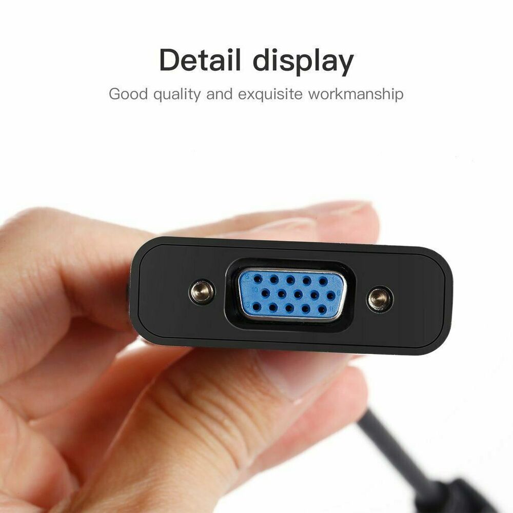 High-Quality DisplayPort to VGA Adapter Cable for 1080P Gaming and Display