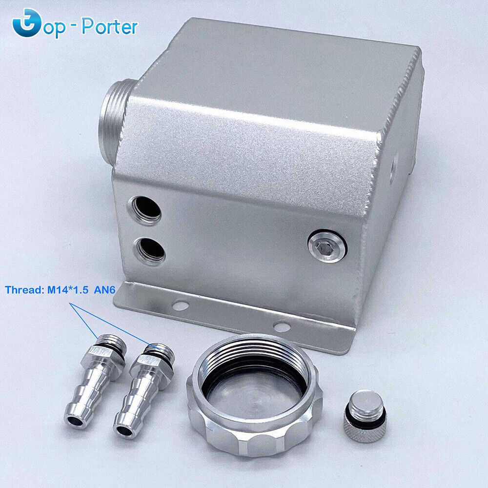 1L Aluminum Radiator Coolant Overflow Bottle - Universal Fit
