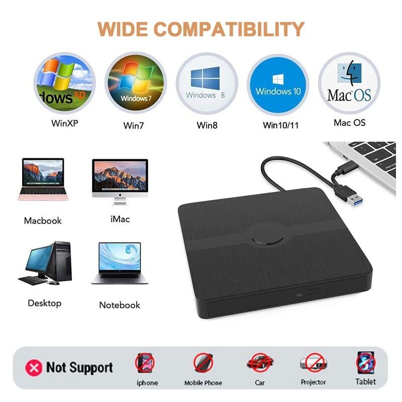 External Blu-ray Drive with USB 3.0 and Type-C Connectivity