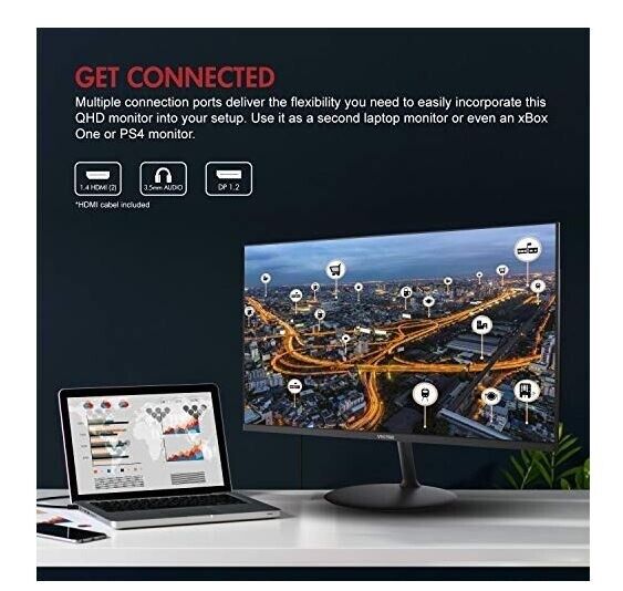 Viotek FI24D 24" 75Hz Gaming Monitor with 2560x1440 Resolution