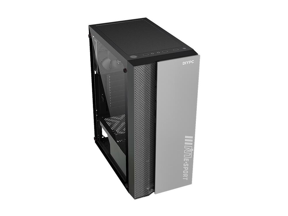 DIYPC Black USB 3.0 Steel Tempered Glass ATX Mid Tower Computer Case DIY-S08-BK