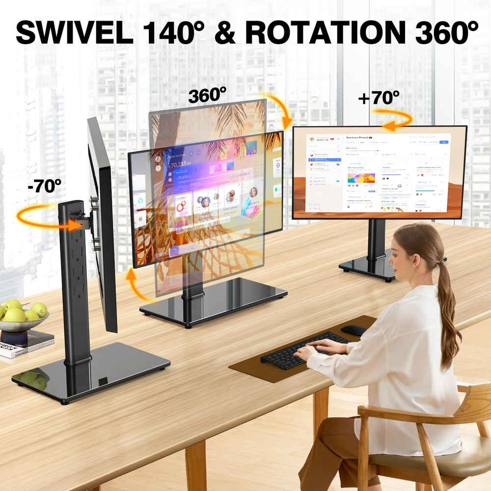 Ergonomic Single Monitor Stand VESA Mount for 13-32 Inch Screens