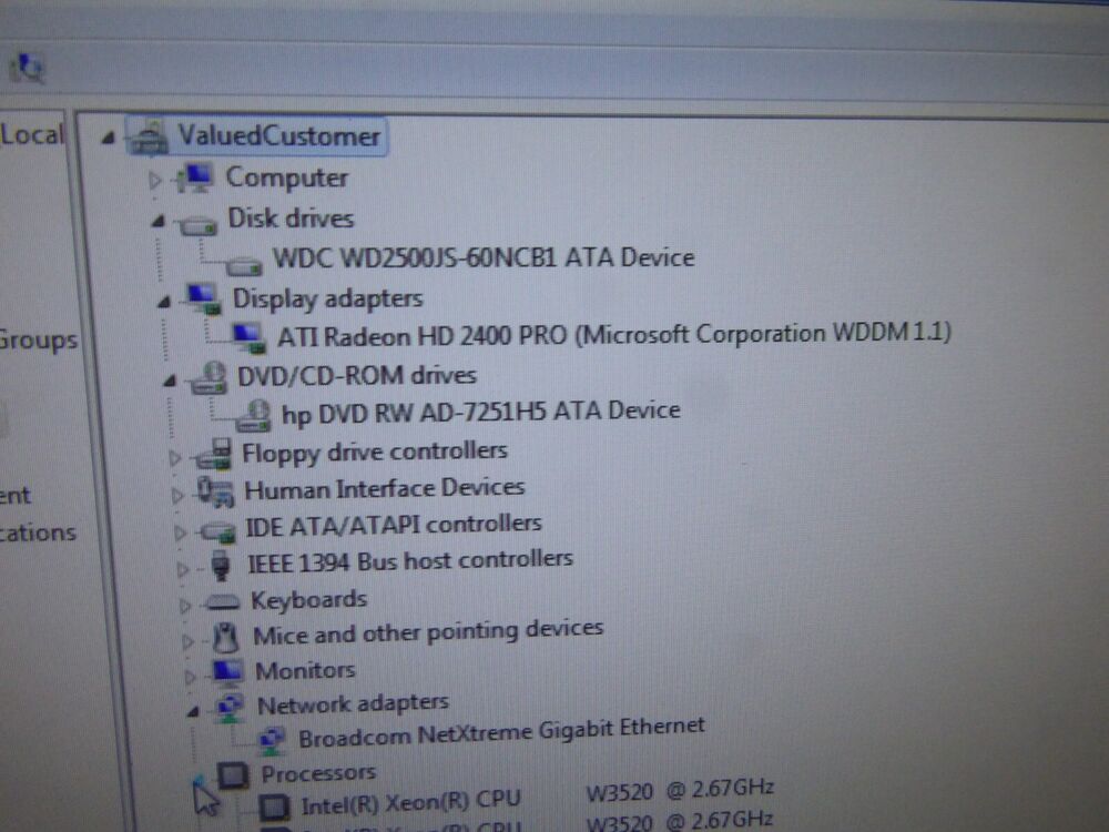 HP Workstation Z400 Xeon W3520 2.66GHz, 8GB RAM, 250GB HDD, Windows 7 Pro