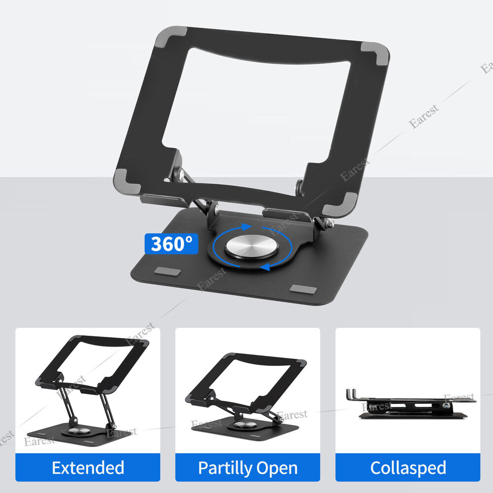 360° Rotating Adjustable Metal Laptop Stand - Ergonomic and Durable