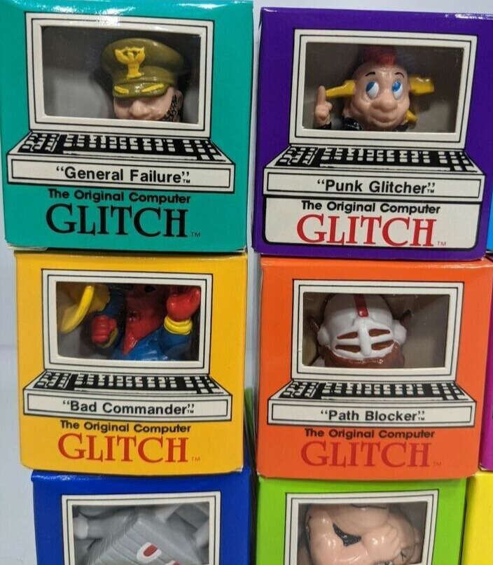 Vintage Computer Glitch Humor Figures Set of 12