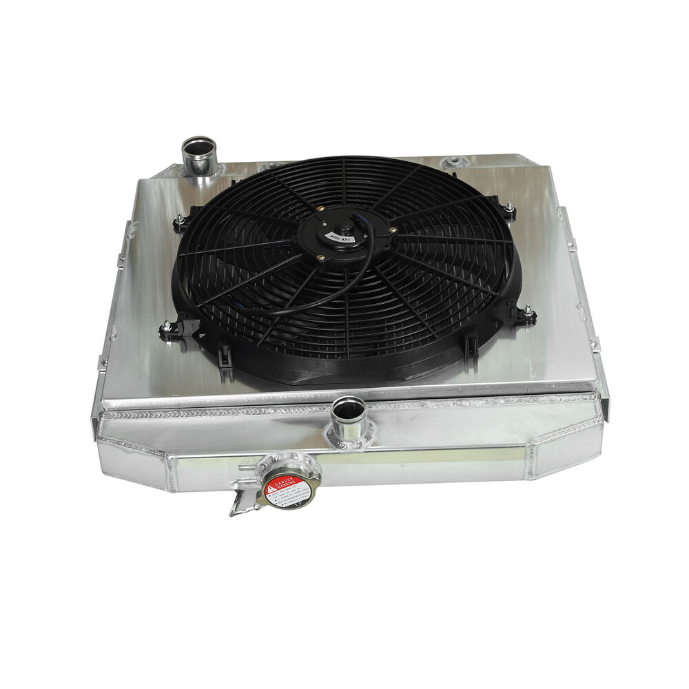 Aluminum 3-Row Cooling Radiator with Fan Shroud for 1955-1957 Chevy V8 Bel Air