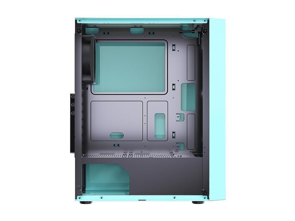 DIYPC Green USB 3.0 Steel Tempered Glass ATX Mid Tower Gaming PC Case