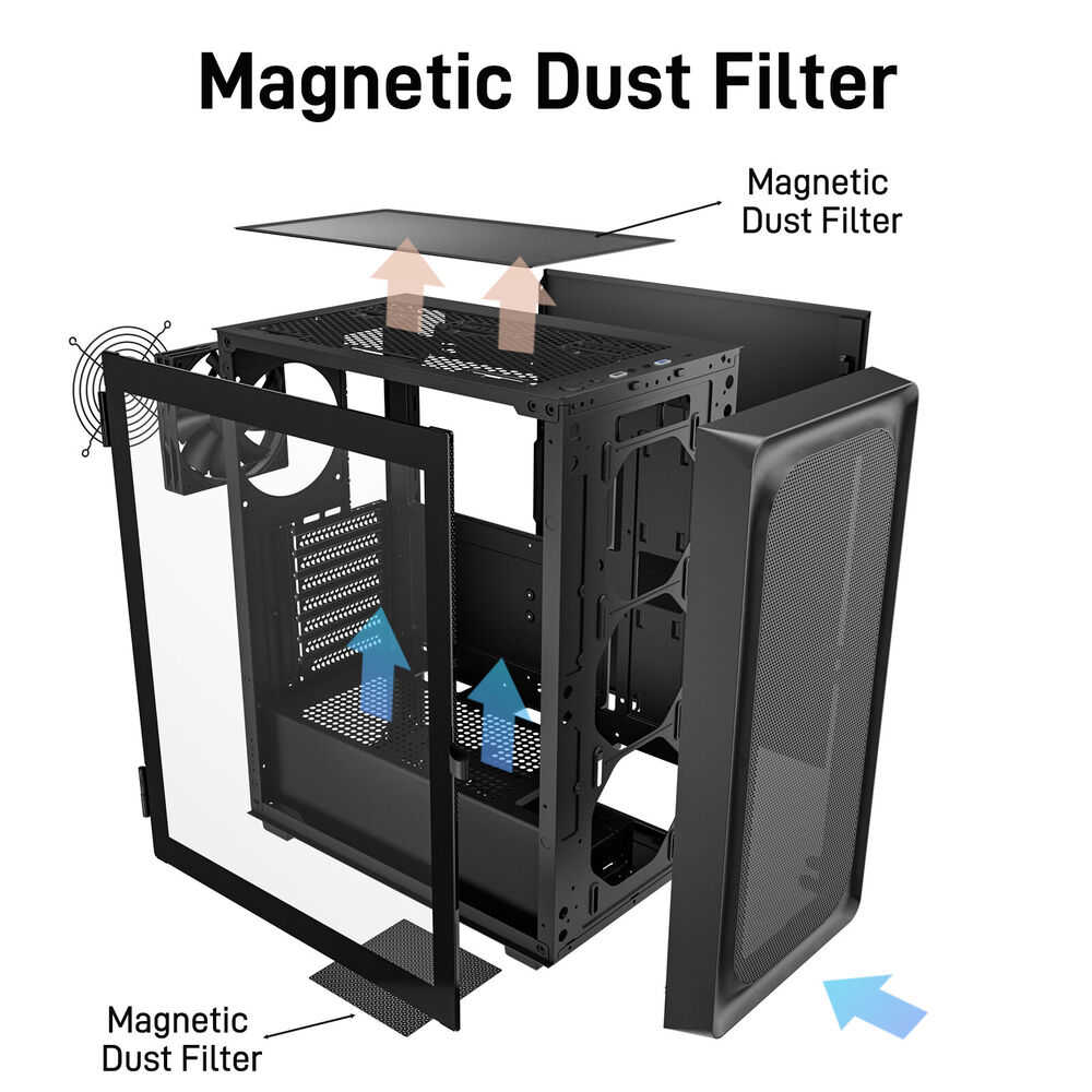 DARKROCK EC2 Black Micro-ATX Mid Tower PC Case - Support for 40 Graphics Cards