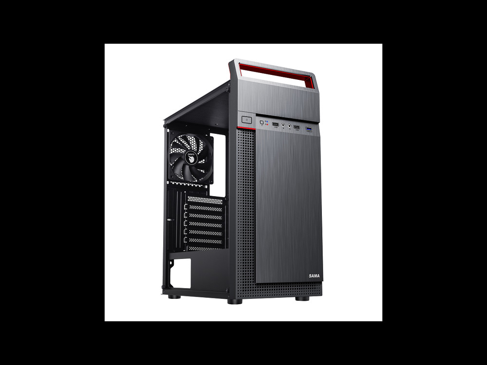 SAMA S88-TG Black Steel Mid Tower Gaming Computer Case with Tempered Glass