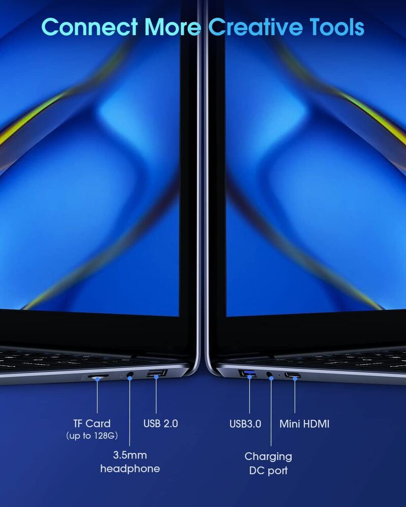 CHUWI 14.1" Laptop with Intel Celeron, 8GB RAM, 256GB SSD - Natural Gray
