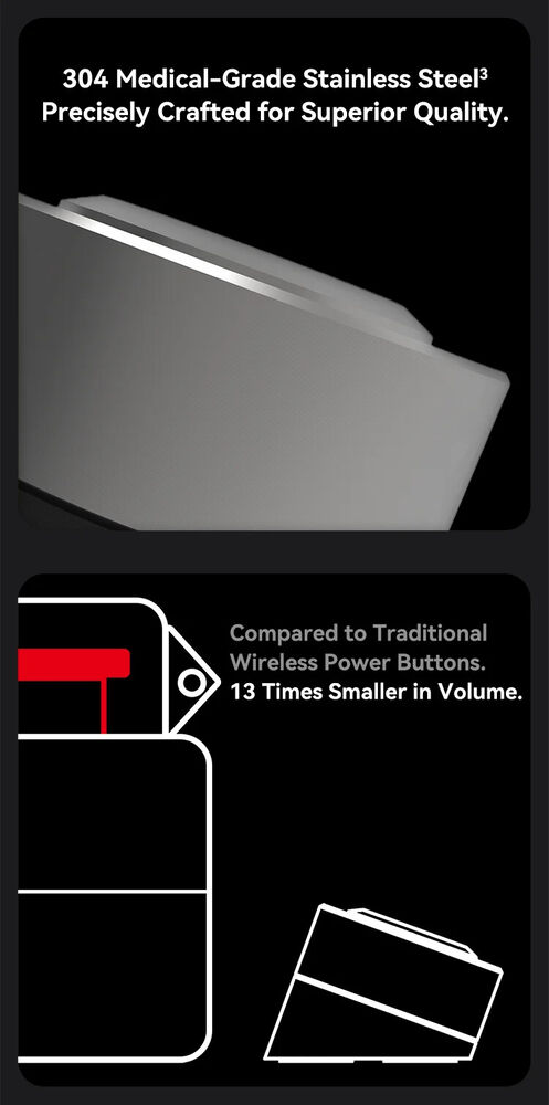 Wireless Stainless Steel External Power Switch for Computers