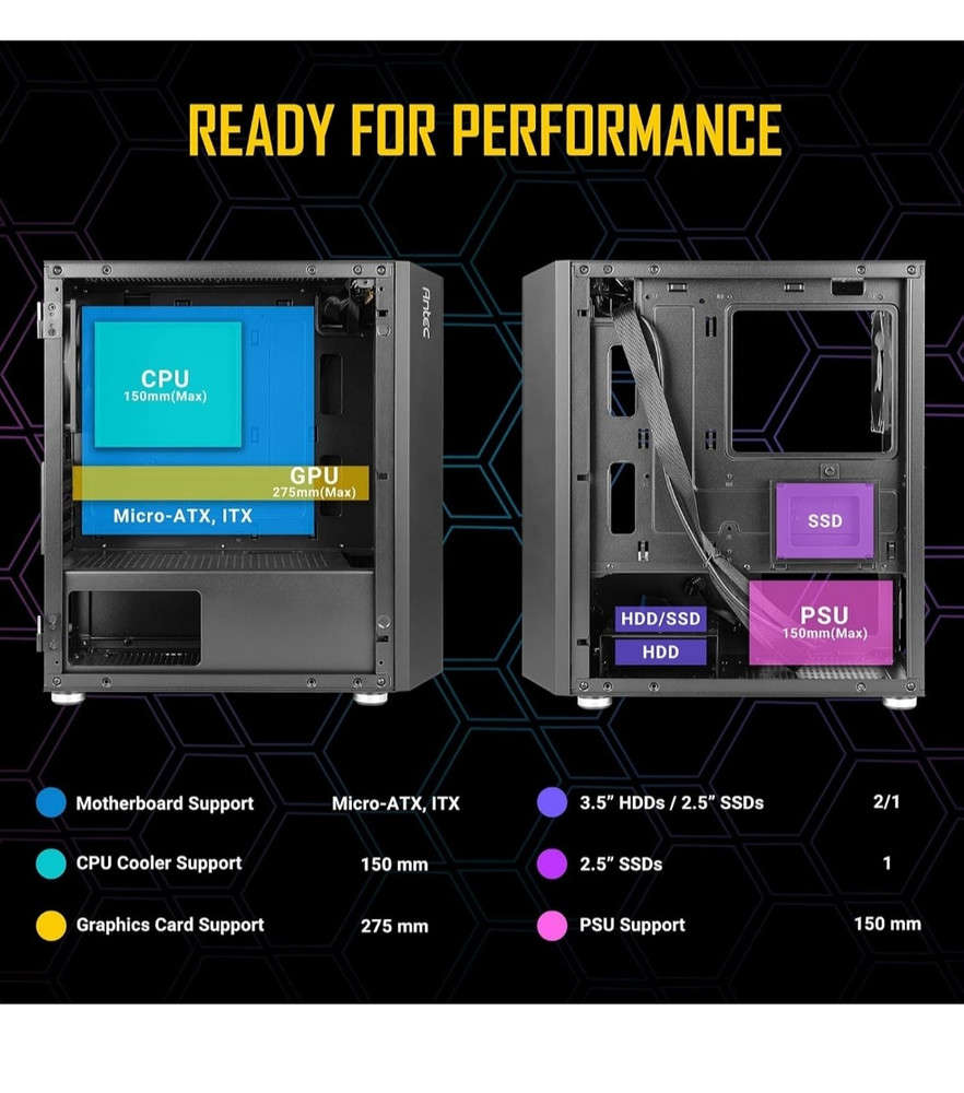 Antec NX200M Micro-ATX Mid-Tower Gaming Case with 120mm Fan