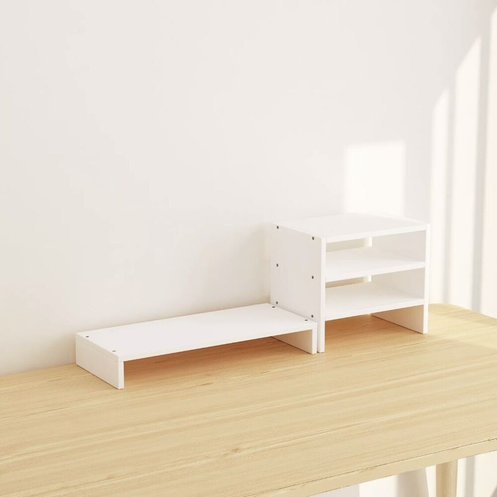 2 Tier Monitor Stand Riser with Cable Management
