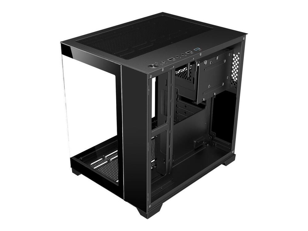 DIYPC DIY-CUBE01-BK Black USB 3.0 Tempered Glass Micro ATX Gaming Case