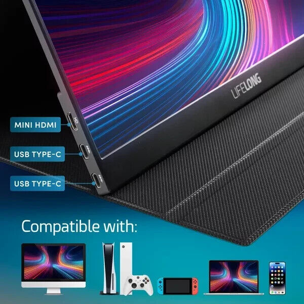 Lifelong Portable Monitor 15.6" 1080P Model G70 - High-Quality Display for Enhanced Viewing