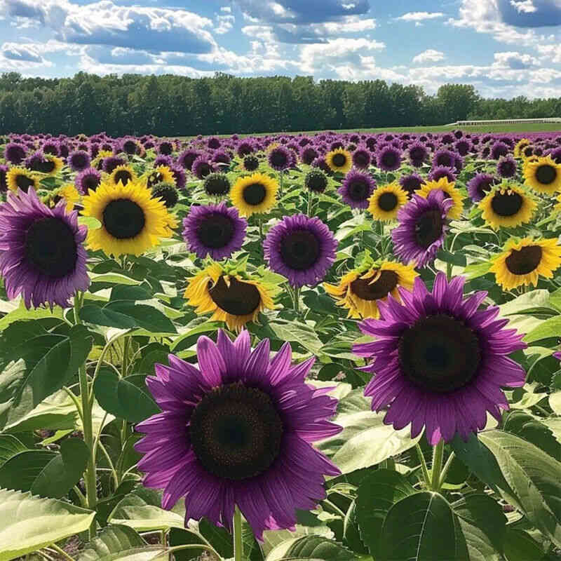 50 Purple Sunflower Seeds - Field 'Violet Glow' for Vibrant Gardens