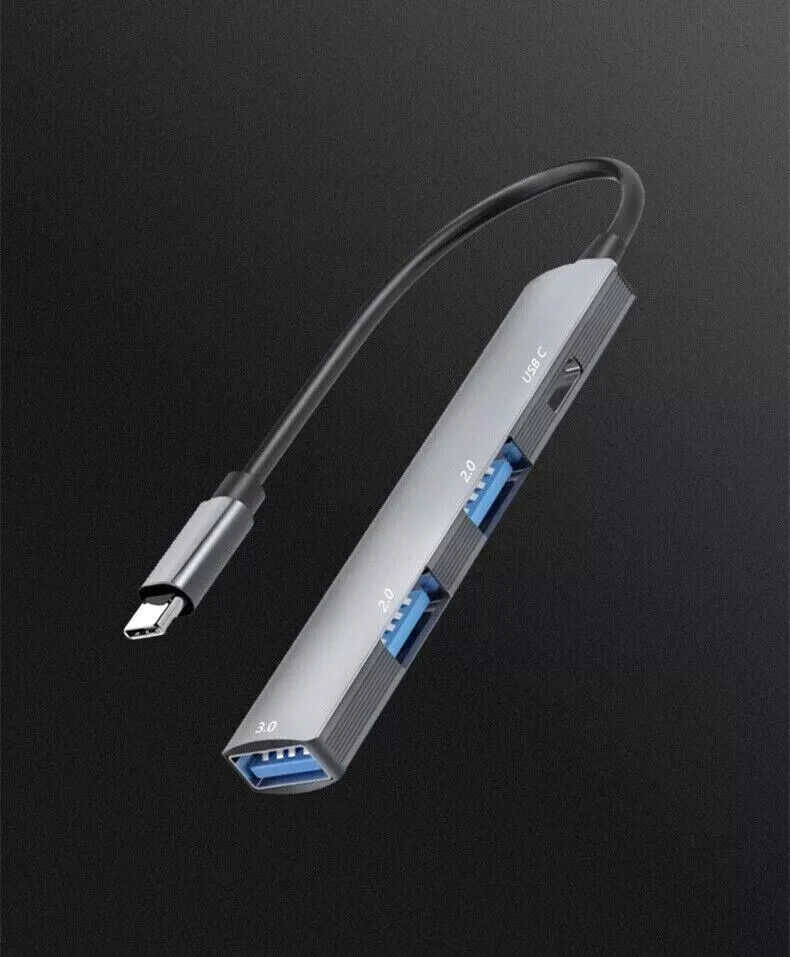 4-Port USB-C Hub Adapter for High-Speed Data Transfer