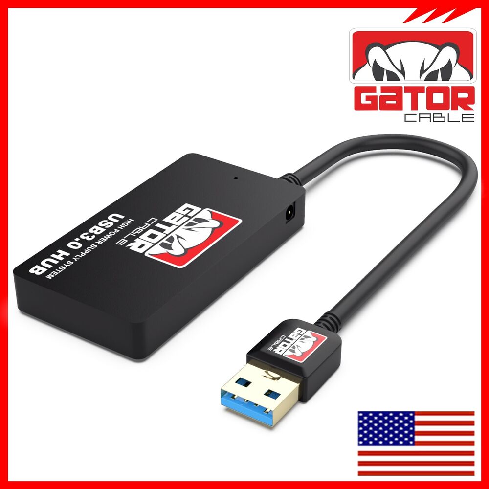 4-Port USB 3.0 Hub with Charger - SuperSpeed Data Transfer for Multiple Devices