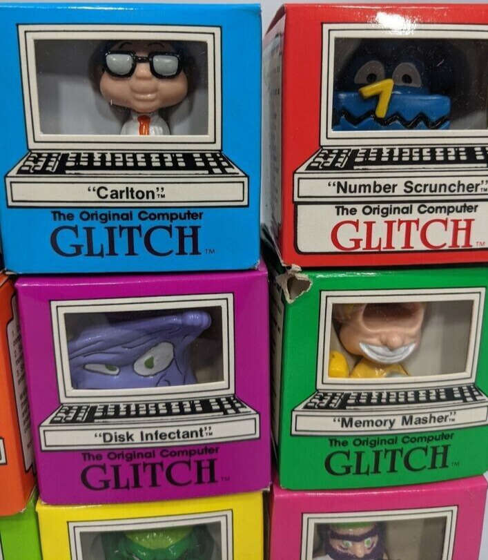 Vintage Computer Glitch Humor Figures Set of 12