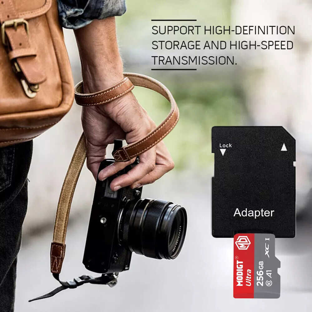 High-Speed Micro SD Memory Cards with Adapter - 32GB to 512GB