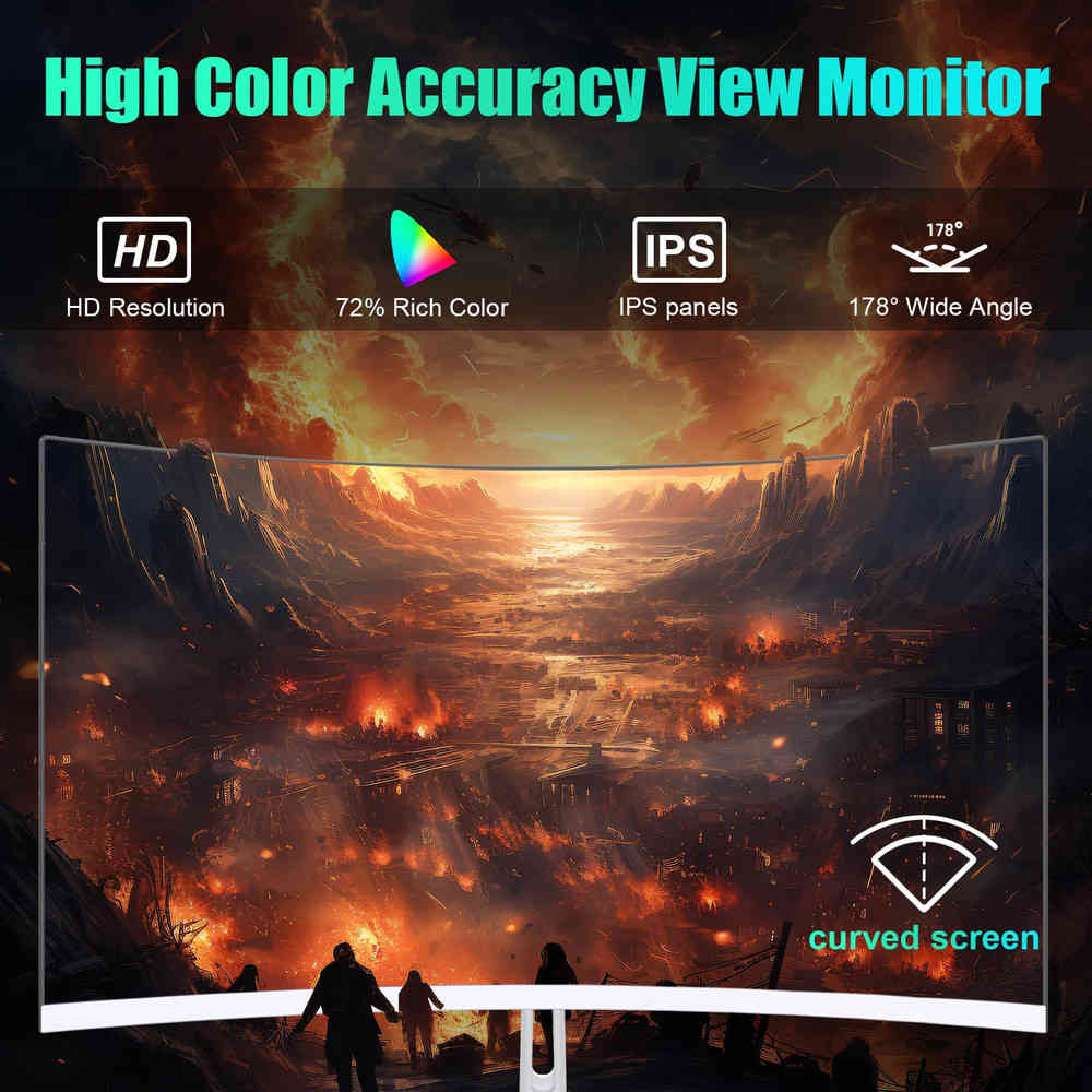 23.8" Curved Monitor All-in-One Computer with N5095 Quad-Core Processor