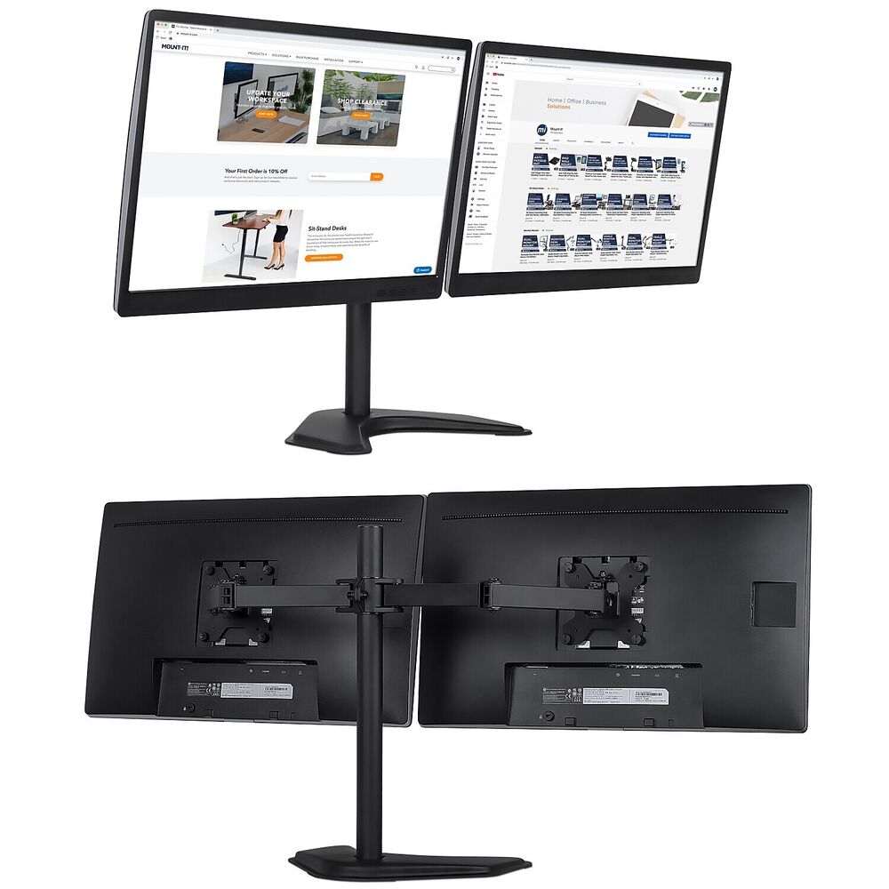 Mount-It! Dual Monitor Stand - Adjustable and Versatile for 19-32 Inch Screens