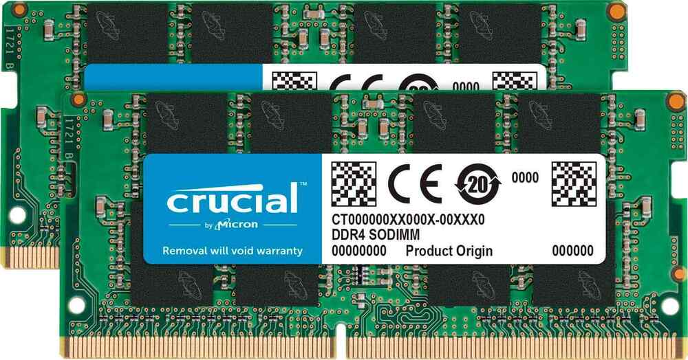 Crucial 32GB DDR4 3200MHz C22 SODIMM Laptop Memory Kit - Green