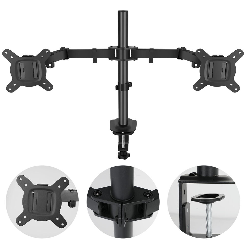 Ergonomic Dual Monitor Stand for 13" to 27" Screens