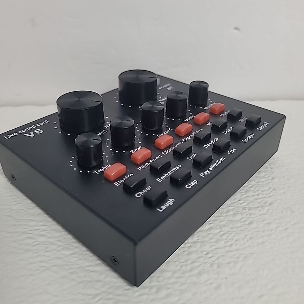 V8 USB Audio Mixing Sound Card for Enhanced Singing and Live Performances