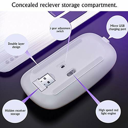 2.4GHz Rechargeable RGB Wireless Optical Mouse for PC and Laptop