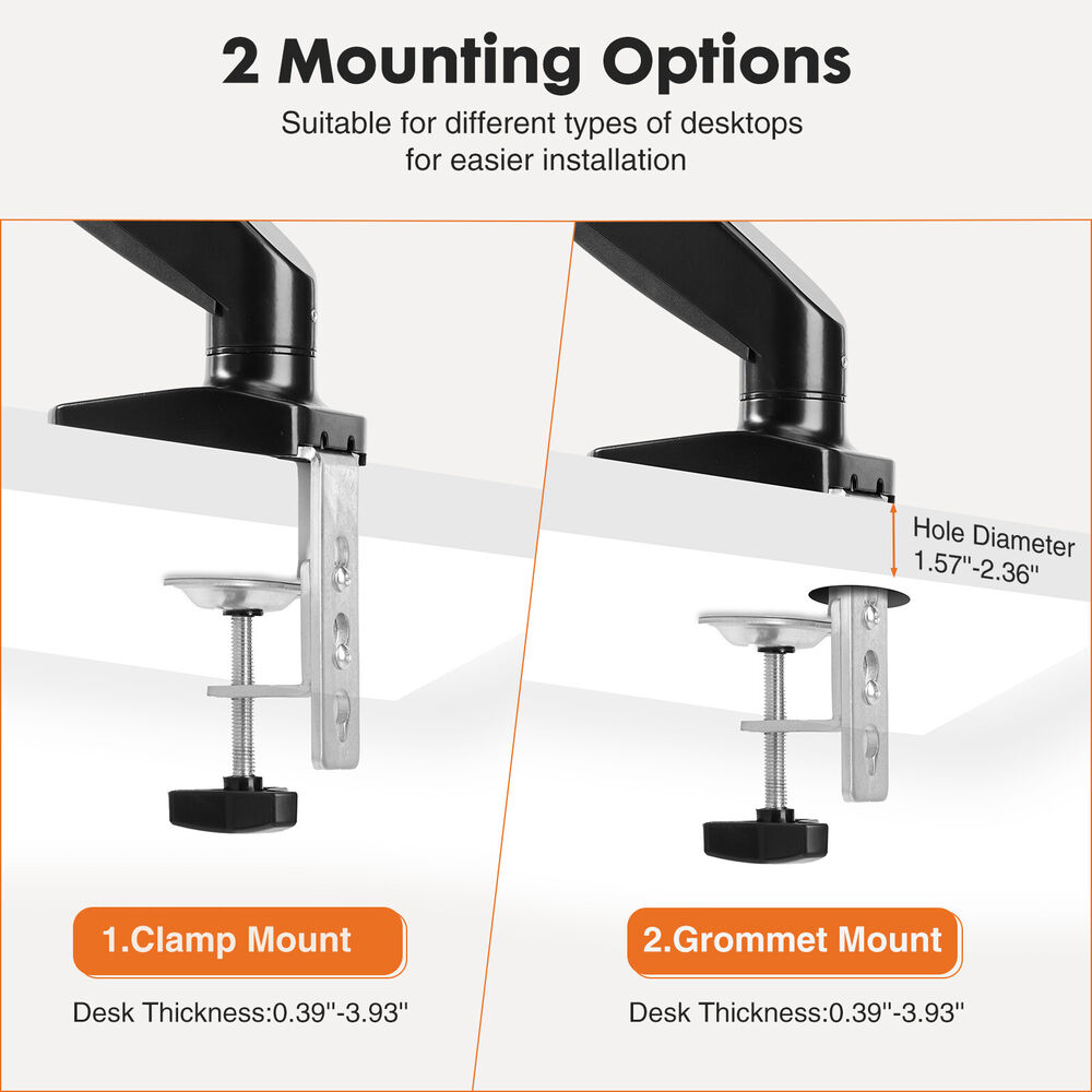 Adjustable Gas Spring Desk Stand for 15-27 Inch Monitors
