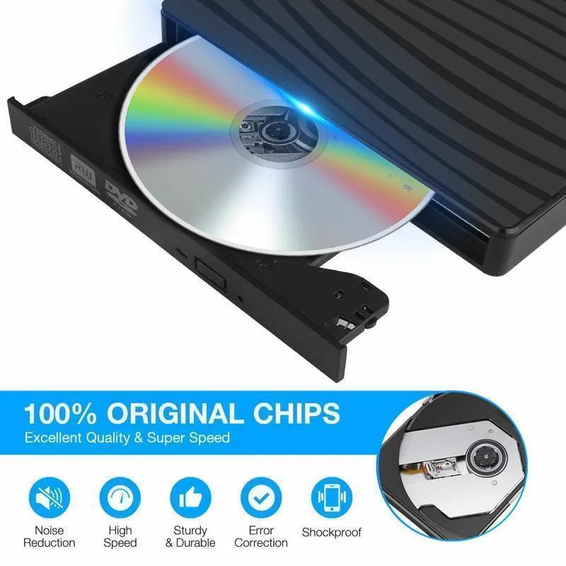 USB 3.0 Type-C Portable DVD CD+/-RW External Optical Drive for Laptops and Desktops