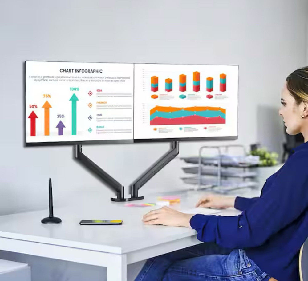 VIVO STAND-V002F Dual Monitor Desk Stand - Premium Ergonomic Solution