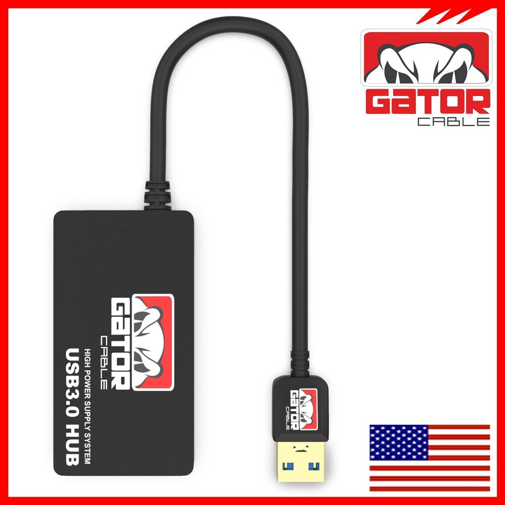 4-Port USB 3.0 Hub with Charger - SuperSpeed Data Transfer for Multiple Devices