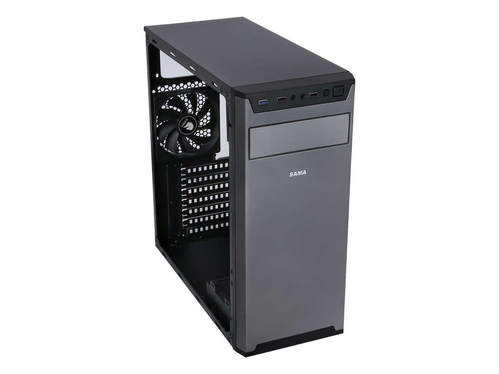 Sama Jazovo Black ATX Mid Tower Gaming PC Case with 3 x120mm Fans and USB 3.0