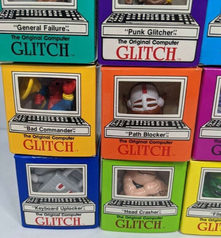 Vintage Computer Glitch Humor Figures Set of 12