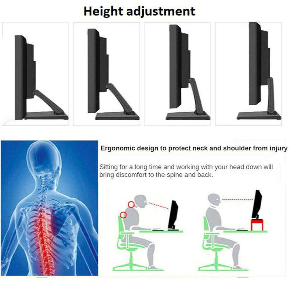 Adjustable Tilt Mount Monitor Stand for 10-27in LCD Displays