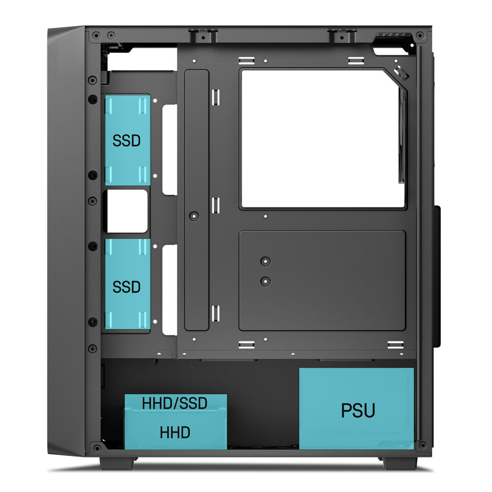 DARKROCK EC2 Black Micro-ATX Mid Tower PC Case - Support for 40 Graphics Cards