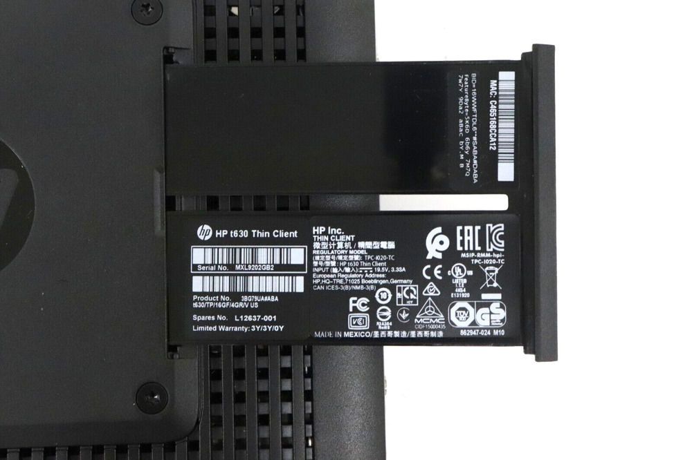 HP t630 Thin Client - AMD GX-420GI, 2.0 GHz, 4GB RAM, 16GB eMMC